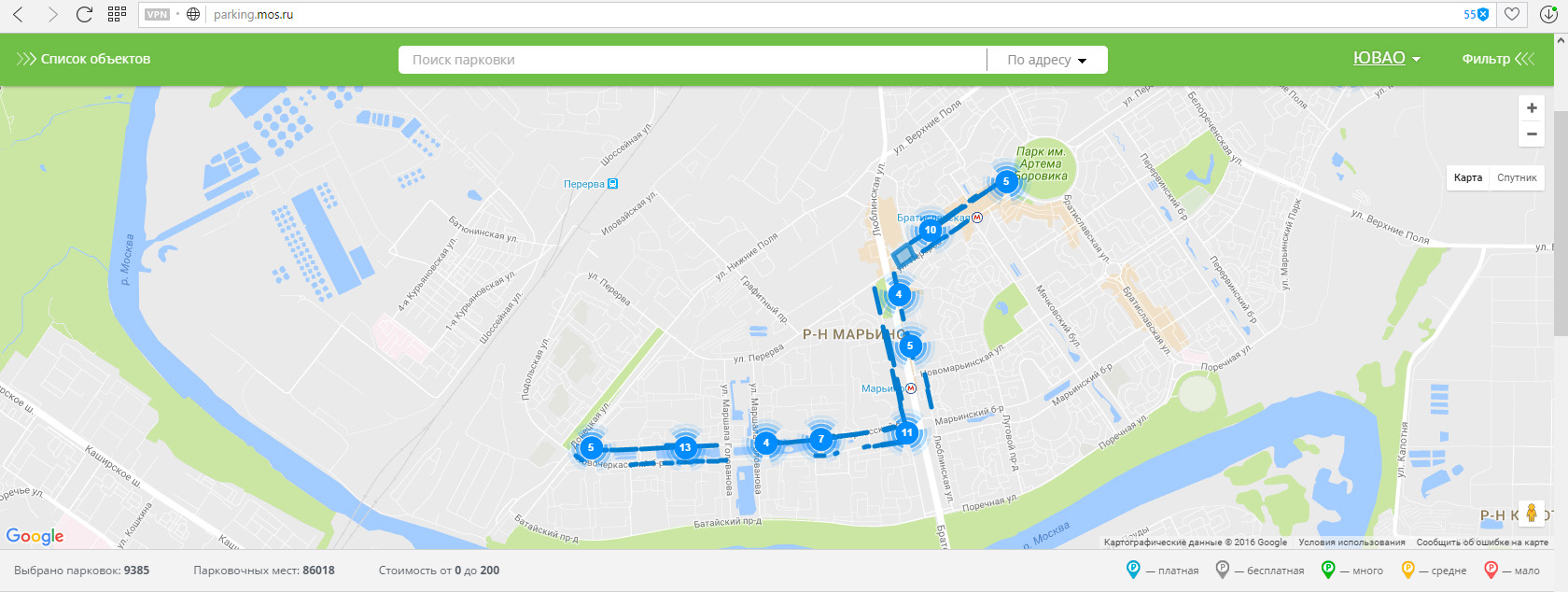 Карта платных парковок екатеринбург